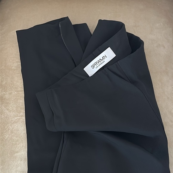 $295 SPRWMN Los Angeles Ankle Zipper Satin Finish Leggings in Black Small - Picture 7 of 7